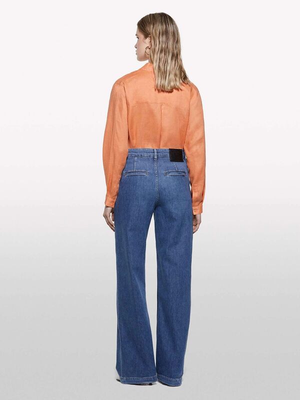 Liyosel Karışımlı Wide Leg Pantolon Kadın Buz mavisi Pantolon - 325P4RBXLF077