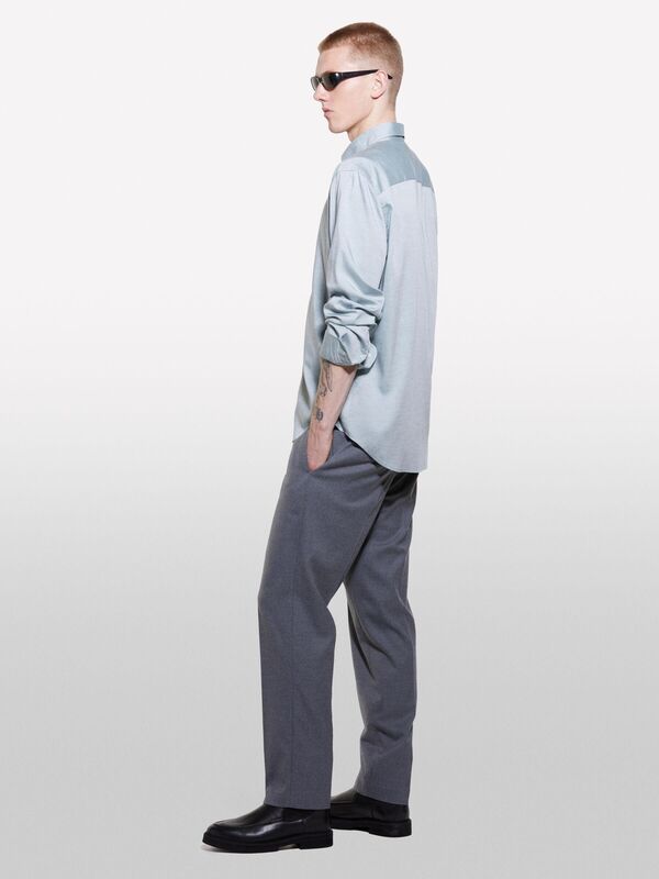 Sisley - Liyosel ve Pamuk Karışımlı Normal Kesim Gömlek Erkek Mavi Gömlek - 324A5SEQSQ049 Sisley - Liyosel ve Pamuk Karışımlı Normal Kesim Gömlek Erkek Mavi Gömlek - 324A5SEQSQ049