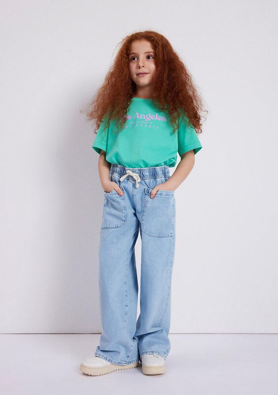 LOCO Kız Çocuk Mavi Denim Pantolon - M7010405