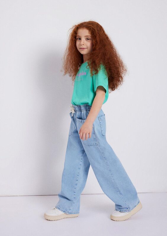 LOCO Kız Çocuk Mavi Denim Pantolon - M7010405