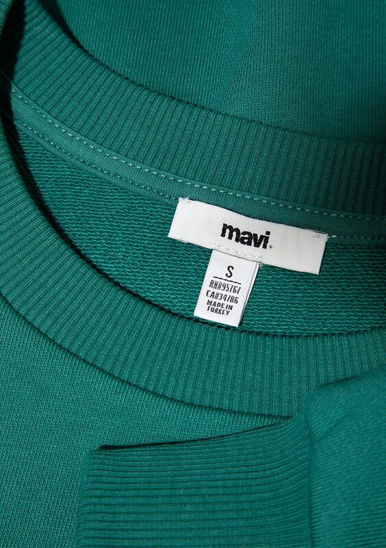 LOGO BASKILI SWEATSHIRT Kadın Yeşil Sweatshirt - M1S10372