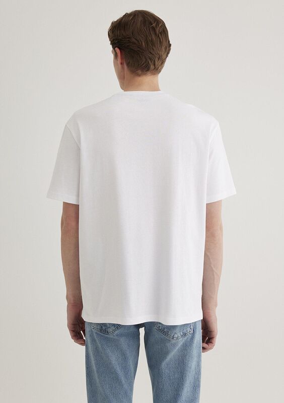 LOGO NAKIŞLI TİŞÖRT Erkek Beyaz Basic T-Shirt - M067074