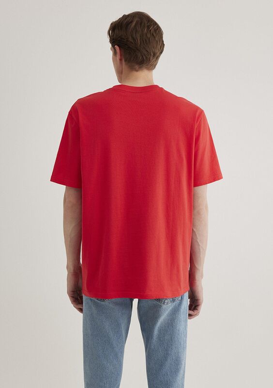 LOGO NAKIŞLI TİŞÖRT Erkek Kırmızı Basic T-Shirt - M067074