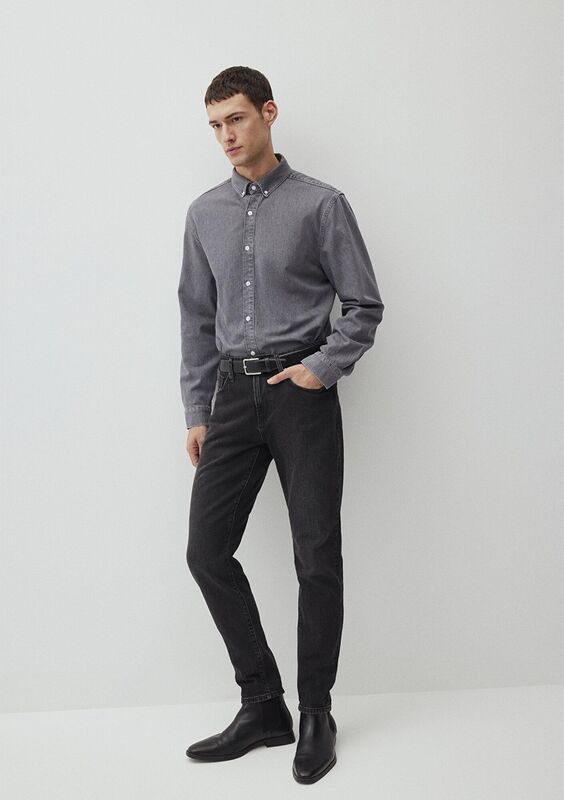LONDON Erkek Gri Denim Pantolon - M0010172