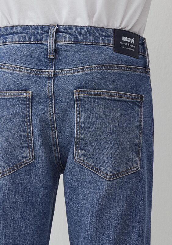 LONDON Erkek Mid Brushed Classic Denim Denim Pantolon - M0010172