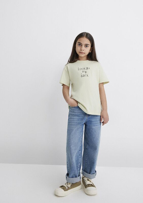 LOOK MY BACK BASKILI CROP TİŞÖRT Kız Çocuk Yeşil T-Shirt - M7610282