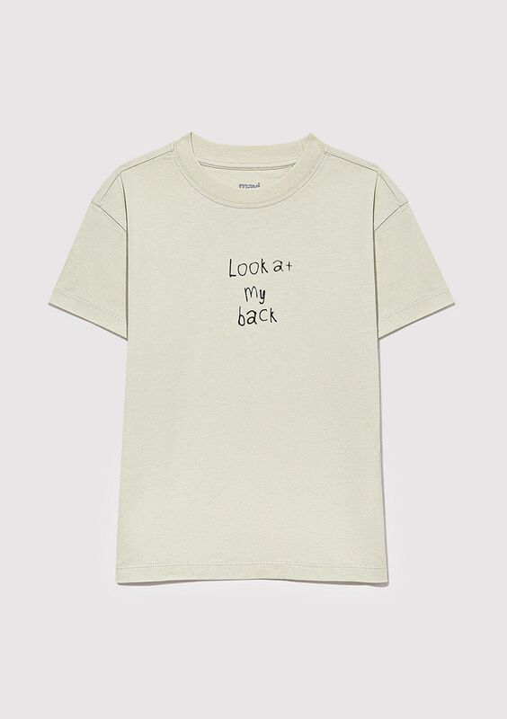 LOOK MY BACK BASKILI CROP TİŞÖRT Kız Çocuk Yeşil T-Shirt - M7610282