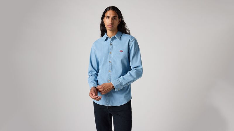 LS BATTERY HM SHIRT SLIM OSBORNE LIGHT Erkek Mavi UK Gömlek - 86625