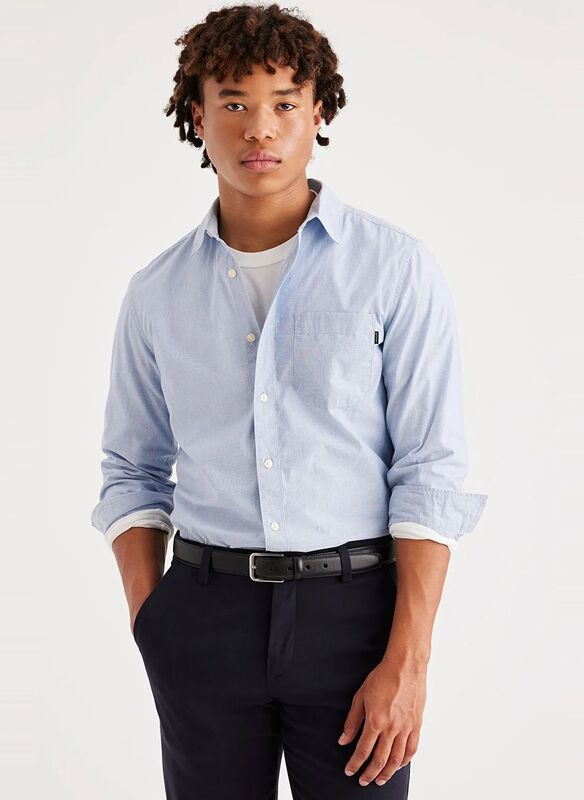 Dockers - LS ULTIMATE SHIRT SLIM END ON END DELFT Erkek Yeşil UK Gömlek - A4253