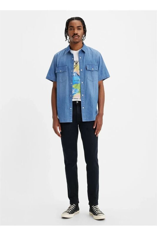 LSE_512 SLIM TAPER FROSTED COOL Erkek Mavi Jean - A2087