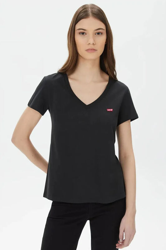 LSE_PERFECT VNECK CAVIAR1 Kadın Siyah T-Shirt - A3170