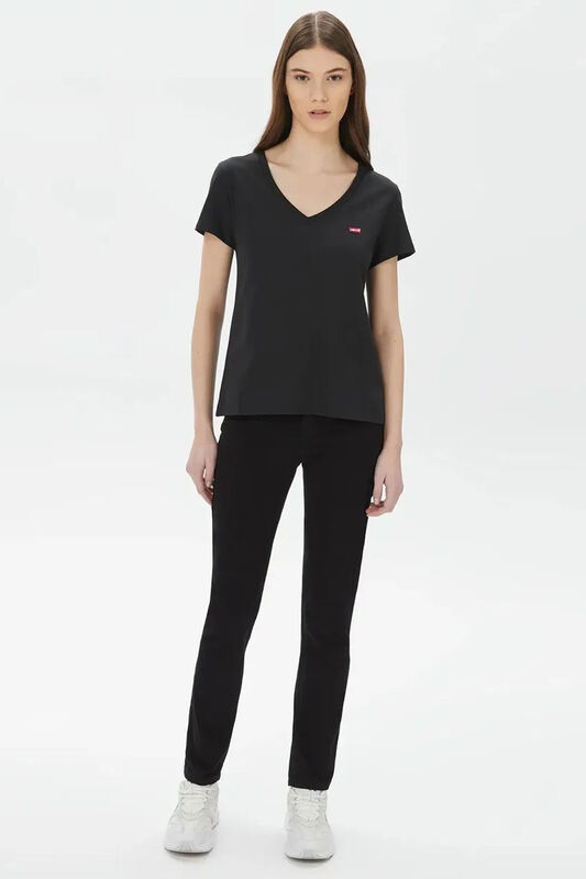 LSE_PERFECT VNECK CAVIAR1 Kadın Siyah T-Shirt - A3170