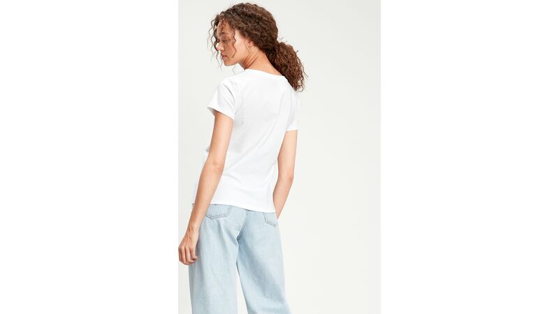 LSE_PERFECT VNECK WHITE 12884 Kadın Bej T-Shirt - A3170