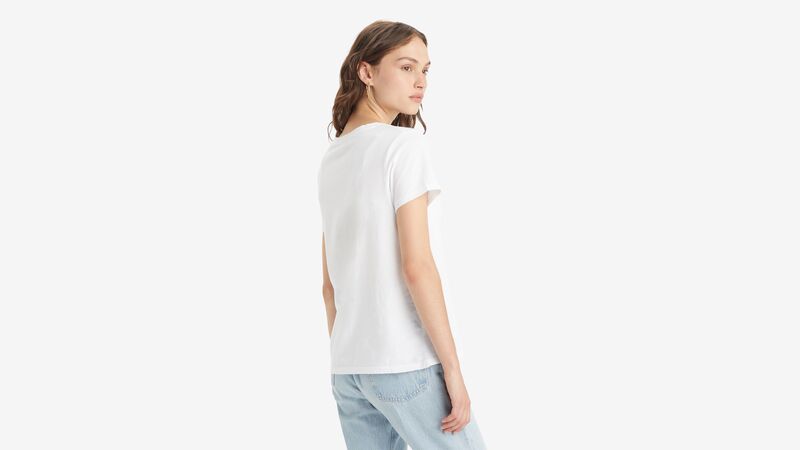 LSE_PERFECT VNECK WHITE 12884 Kadın Bej T-Shirt - A3170