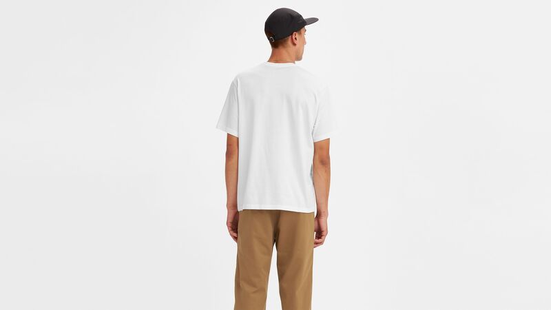 LSE_SS RELAXED FIT TEE HEADLINE LOGO 2 Erkek Bej T-Shirt - A2082