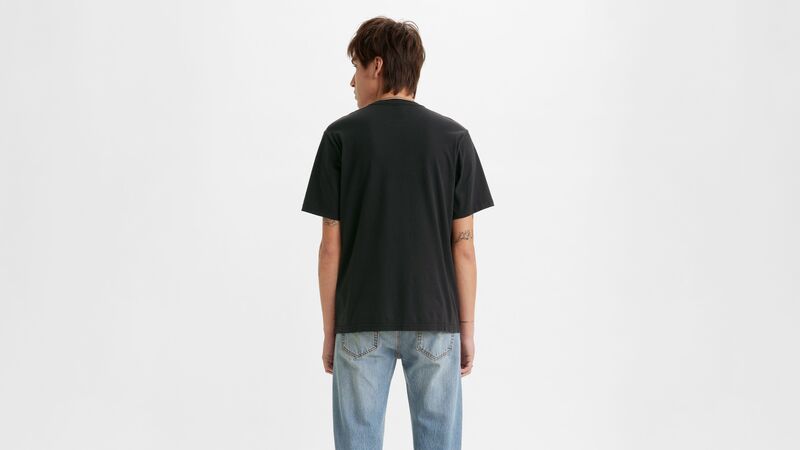 LSE_SS RELAXED FIT TEE HEADLINE LOGO 2 Erkek Siyah T-Shirt - A2082