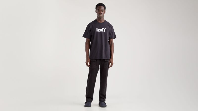 LSE_SS RELAXED FIT TEE HEADLINE LOGO 2 Erkek Siyah T-Shirt - A2082