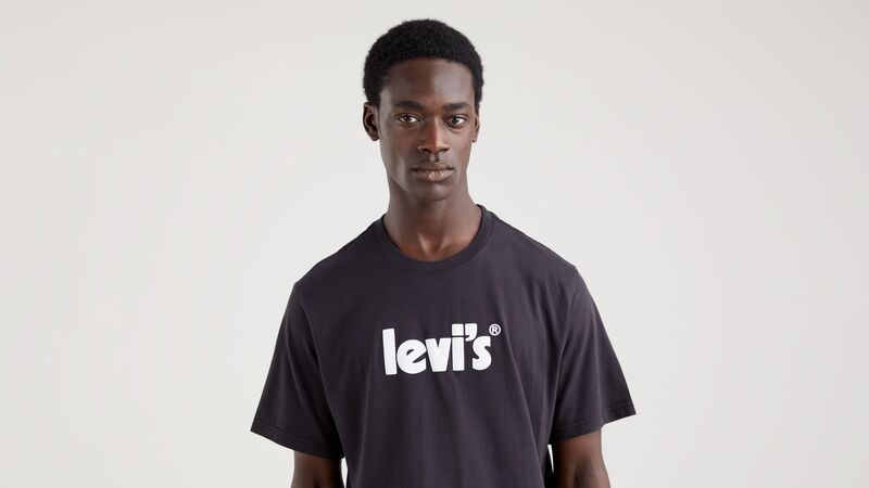 LSE_SS RELAXED FIT TEE HEADLINE LOGO 2 Erkek Siyah T-Shirt - A2082