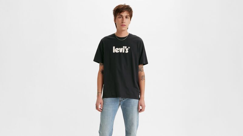 LSE_SS RELAXED FIT TEE LSE POSTER LOGO Erkek Siyah Grafik Tişört - A2082