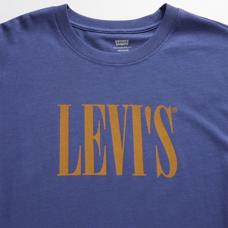 LSE_SS RELAXED FIT TEE SSNL SERIF LOGO B Erkek Mavi T-Shirt - A2082