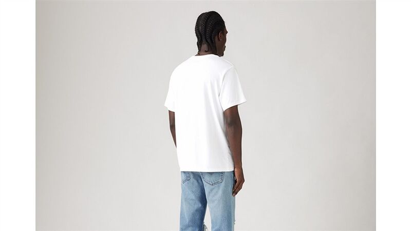 LSE_SS RELAXED FIT TEE SSNL SERIF LOGO Erkek Beyaz T-Shirt - A2082