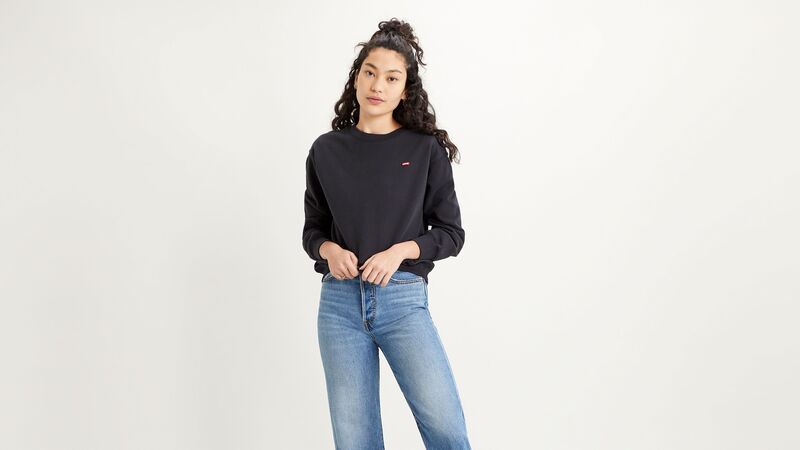 LSE STANDARD CREW CAVIAR Kadın Siyah Sweatshirt - A3172