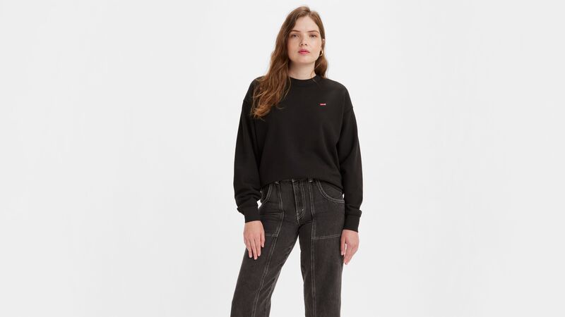 LSE STANDARD CREW CAVIAR Kadın Siyah Sweatshirt - A3172
