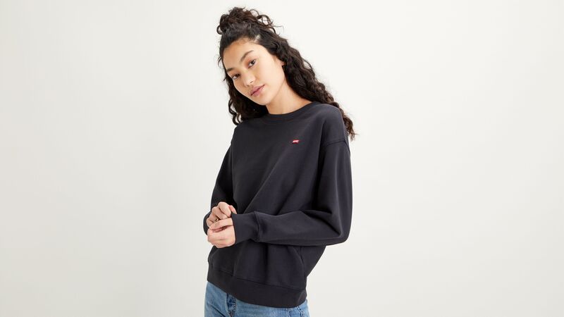 LSE STANDARD CREW CAVIAR Kadın Siyah Sweatshirt - A3172