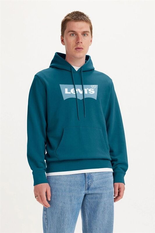 Levi's - LSE T2 STD GRAPHIC HOOD SSNL CORE BW PO Erkek Mavi Sweatshirt - A2410