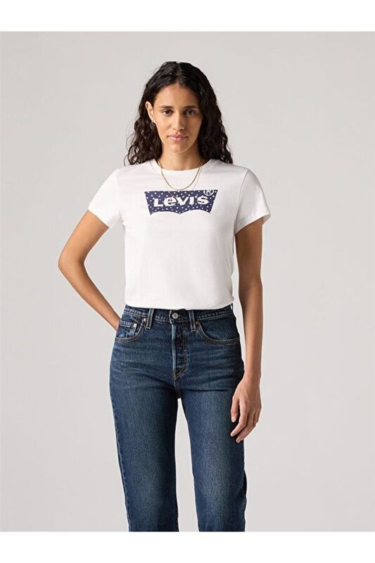 Levi's - LSE THE PERFECT TEE CORE MINI SPORTSWEA Kadın Beyaz T-Shirt - A2086