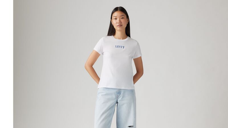 Levi's - LSE THE PERFECT TEE CORE MINI SPORTSWEA Kadın Beyaz T-Shirt - A2086