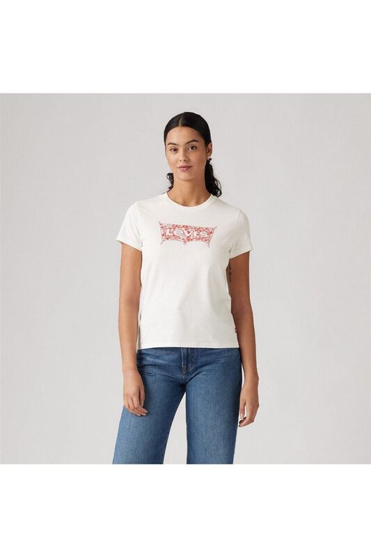 Levi's - LSE THE PERFECT TEE CORE MINI SPORTSWEA Kadın Beyaz T-Shirt - A2086