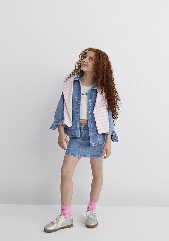 LULU Kız Çocuk Mavi Denim Gömlek - M7210002