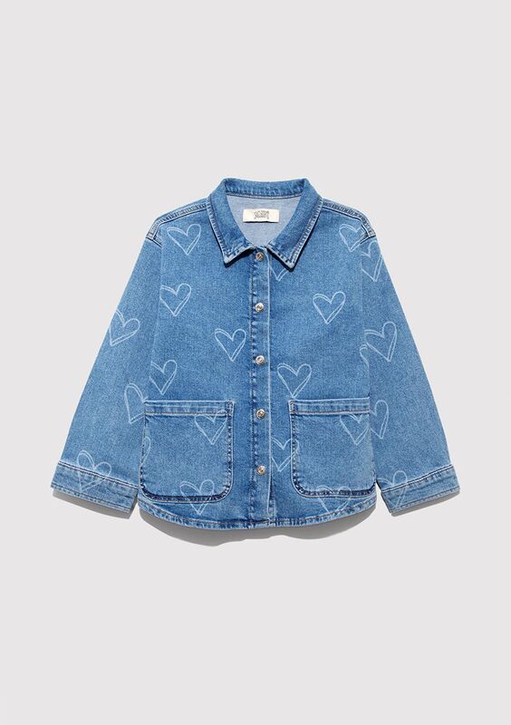 LULU Kız Çocuk Mavi Denim Gömlek - M7210002