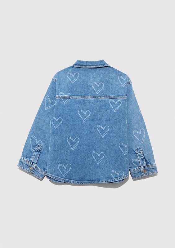 LULU Kız Çocuk Mavi Denim Gömlek - M7210002