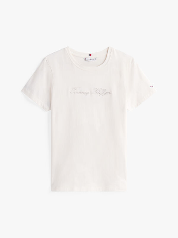 LUREX SCRIPT REG C-NK SS TEE Kadın Beyaz T-Shirt - WW0WW47210