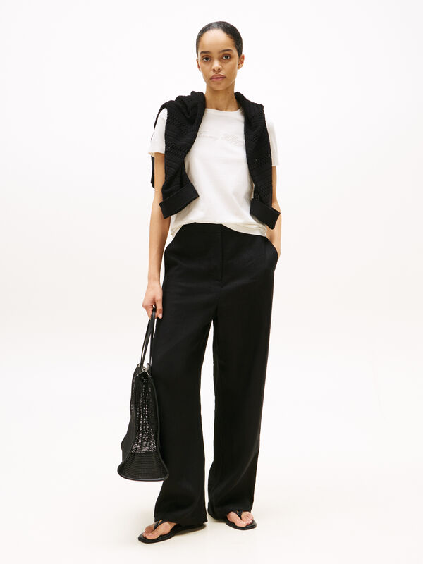 LUREX SCRIPT REG C-NK SS TEE Kadın Beyaz T-Shirt - WW0WW47210