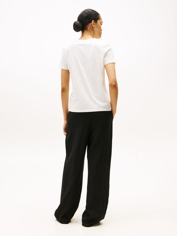 LUREX SCRIPT REG C-NK SS TEE Kadın Beyaz T-Shirt - WW0WW47210