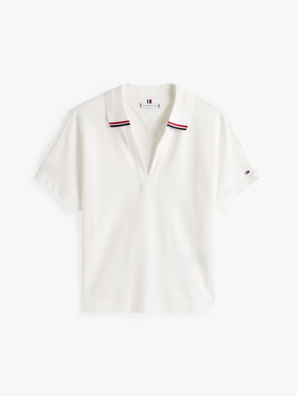 LYOCELL TIPPING OPEN SS POLO Kadın Beyaz Polo - WW0WW46512 LYOCELL TIPPING OPEN SS POLO Kadın Beyaz Polo - WW0WW46512