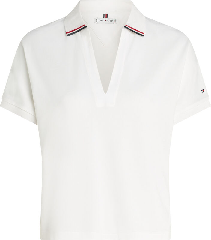 LYOCELL TIPPING OPEN SS POLO Kadın Beyaz Polo - WW0WW46512 LYOCELL TIPPING OPEN SS POLO Kadın Beyaz Polo - WW0WW46512