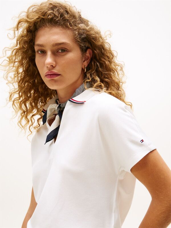 LYOCELL TIPPING OPEN SS POLO Kadın Beyaz Polo - WW0WW46512