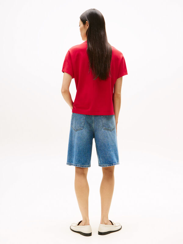 LYOCELL TIPPING OPEN SS POLO Kadın Kırmızı Polo - WW0WW46512