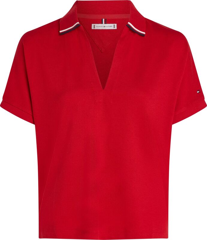 LYOCELL TIPPING OPEN SS POLO Kadın Kırmızı Polo - WW0WW46512