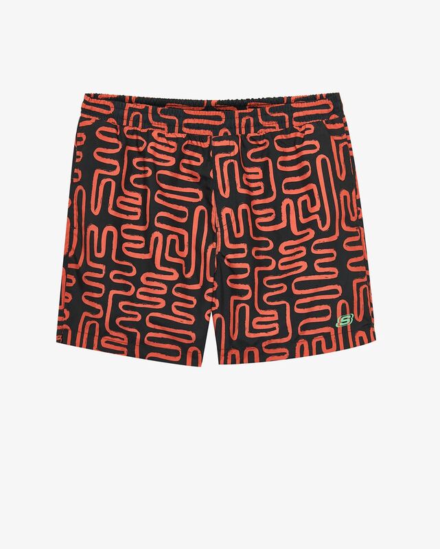 Skechers - M 5 Inch Allover Print Swimshort Erkek Siyah Deniz Şortu - S241113