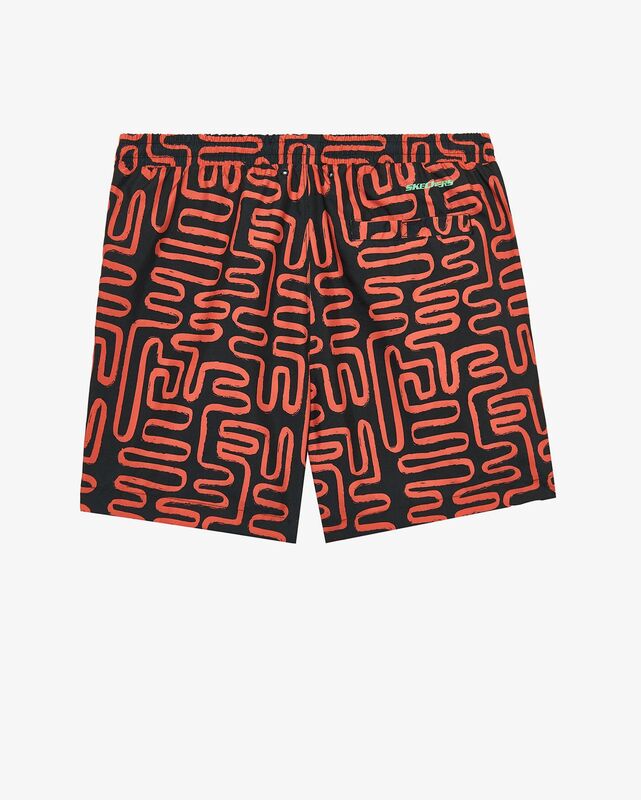 M 5 Inch Allover Print Swimshort Erkek Siyah Deniz Şortu - S241113