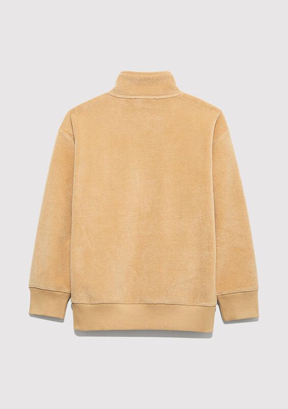 M ARMALI YARI FERMUARLI POLAR SWEATSHIRT Erkek Çocuk Bej Sweatshirt - M6S10153