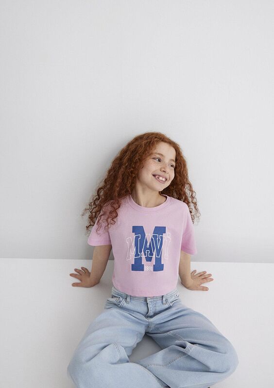 M BASKILI LOGO TİŞÖRT Kız Çocuk Pembe T-Shirt - M7610276