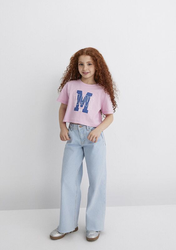 M BASKILI LOGO TİŞÖRT Kız Çocuk Pembe T-Shirt - M7610276