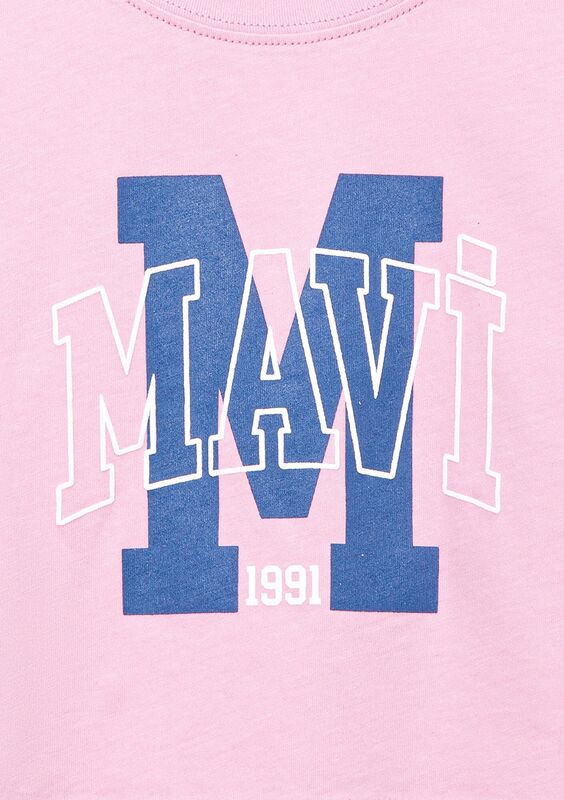 M BASKILI LOGO TİŞÖRT Kız Çocuk Pembe T-Shirt - M7610276