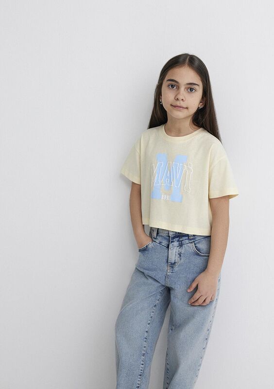M BASKILI LOGO TİŞÖRT Kız Çocuk Sarı T-Shirt - M7610276